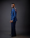 Navy Blue Micado Double Breasted Suit