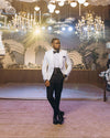 Off white jacquard tuxedo