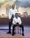 Off white jacquard tuxedo